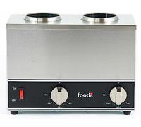 foodis Chauffe Sauce 400W pour differentes Sauces - 2x1L Chauffe Sauce Chocolat avec regulation de la Temperature 45-90°C - Rechauffeur de Chauffe Saucisse electrique