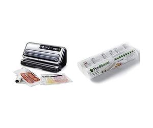 Foodsaver Ffs006X-01 Appareil de Mise Sous Vide + Rouleaux Fsr2802-I, Pour Machine Sous Vide, Pack de 2 (28Cm X 5.5M Chaque)
