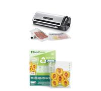 FoodSaver Machine Sous Vide avec compartiment de rangement pour rouleau et cutter, fonction marinade+d’Emballage sous Vide, Sacs recyclables