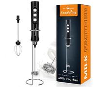 FoodVille MF02 Mousseur à lait rechargeable portable avec fouet en acier inoxydable pour cappuccino, latte, café pare-balles, régime cétogène, poudre de protéine, matcha