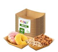 FOOGO Green 50 Barquettes Carton Jetables 380ml 17x13,3x4cm