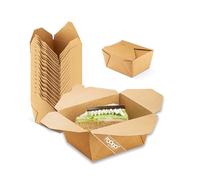FOOGO Green 50 Barquettes Kraft Jetables 800ml 13x10,5x6,5cm