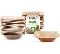 FOOGO Green 500 Bols Jetables Feuille de Palmier 7,5cm 50ml Carrés