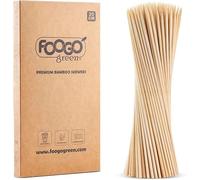 FOOGO Green Lot de brochettes en bambou de taille moyenne de, robustes et respectueuses de l'environnement, brochettes de barbecue (Moyen | 20 cm, 250, unité)