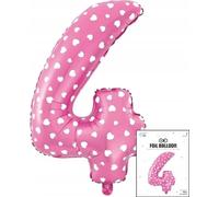 FOOL BALLON DIGITAL 4 DIGITAL 4 PUSH Rose à pois pour fête d'anniversaire 40cm