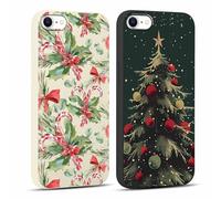 Foonary 2 Pièces Noël Coque pour iPhone 7/8/SE 2020/SE 2022 4,7", Aesthetic Christmas Arbre de Noël Motif Design Cadeau Femme Étui, Silicone TPU Housse Protection Case Bumper Cover pour iPhone SE 3,5