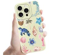 Foonary Coque pour Apple iPhone 16 Pro 6,3", Aesthetic Sommer Fleur Motif Design Cover, Protection Complète de l'Objectif de Caméra Étui, Silicone Protection Case Antichoc Anti-Rayures Housse, Abricot