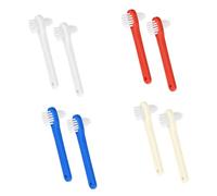 Foonary Lot de 8 brosses à dents double face pour prothèses dentaires - Portable - Double face - Pour prothèses dentaires, retainer aligneurs, détartreur (4 couleurs)