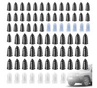 Foonary Lot de 80 bâtons de colle pour réparation de pneus, 40 grands et 40 petits clous avec tournevis, boîte plate et fine, kit de réparation de jantes pour pneus de voiture et moto sans chambre à