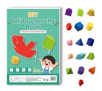 Foonary Pull String 3D Geometry Learning Book, kit d'apprentissage de la géométrie pour l'école primaire avec 16 modèles géométriques solides, matériel pédagogique sur les formules de volume et de