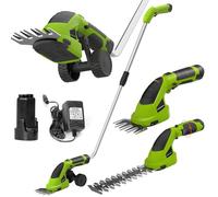 FOONNUN Cisaille Sculpte-Haie Électrique et Taille-Herbes Téléscopique sans Fil 7,2V, Cisaille à Gazon 2 en 1, Poignée Rotative à 180°, Batterie 2000mAh et Câble de Charge, pour Couper Gazon/Buisson