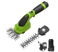 FOONNUN Cisaille Sculpte-Haie et Taille-Herbes sans Fil 7,2V, Cisaille à Gazon avec 2 Lames, Largeur/Longueur de Coupe 9,3 cm/17 cm, Poignée Rotative à 180°avec Batterie 2000 mAh, Câble de Charge