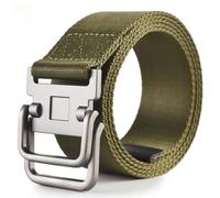 FOOOZ Ceinture en toile à double boucle pour hommes Ceintures d'entraînement militaires Mode Ceinture à boucle en métal pour l'extérieur