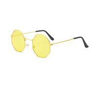 FOOOZ Fashion Polygon Creative transparent Ocean Lens Lunettes de soleil octogonales Trendsetter Lunettes de soleil Lunettes de cadre en métal, jaune, taille unique