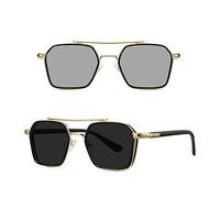 FOOOZ Lunettes de soleil photochromiques pour hommes Lunettes de soleil professionnelles Day Night Driver UV400 Retro Luxury Design Lunettes vintage, or noir, Autre