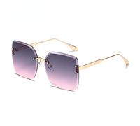 FOOOZ Mode luxe sans monture femmes lunettes de soleil pour hommes Vintage Designer lunettes de soleil carré rouge nuances UV400 lunettes, C5, taille unique