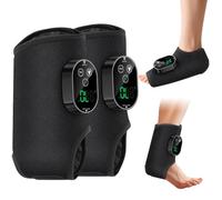 Foot and Ankle Massager,Foot Massager for Neuropathy, 6 Heating 3 Massage Modes & Timer,Cordless Ankle Heating Pad Plantar Fasciitis Relief for Feet, Ankles,Arms (Black)