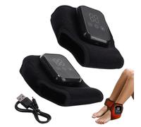 Foot and Ankle Massager - Rechargeable Heel Warmer, Heated Ankle Wrap, Massager Targets Deep Muscle Groups With Its Multi-mode Vibration System, PElderly Men Women Adults Long Driving Workout