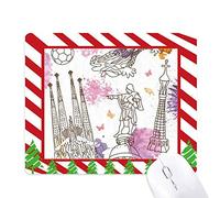 foot barcelone statue de la cathédrale en espagne tapis de souris canne de noël du tapis.