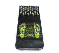 Foot Massage Mat, Foldable Anti-Slip Reflexology Mat with Stone Road Design for Long Sitting Workers and Elderly, Relaxing Foot Pad for Living Room, Home Wellness 140x35cm