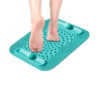 Foot Massage Mat, Reflexology Pressure Pad, 19.88x16.73 Inches Double Ball Track Design, Non Slip Syurdy Layer, 5 Zone Leg Stimulator for Women, Men, Gym, Muscle Relaxation, Circulation Recovery