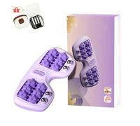 Foot Massage Roller with Magnetic Pressure Points, Portable Dual Foot Massage Roller with nail clippers, Stress Relief and Improved Circulation (Purple)