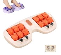 Foot Massager Roller for Plantar Fasciitis Relief, Portable Dual Foot Massage Roller, Dual Foots Acupressure Tools, Ergonomic Foot Zoning, for Home & Office (Orange)