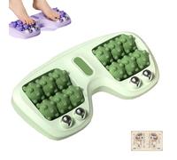 Foot Massager Roller for Plantar Fasciitis Relief, Portable Dual Foot Massage Roller, Dual Foots Acupressure Tools, Ergonomic Foot Zoning, for Home & Office (Green)