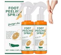 Foot Peeling Spray Orange Oil 100ML,Callus Remover,Dead Skin Remover,Dry Cracked Heels,Moisturizing Foots Softener,Tired Smelly Feet Relief,Foot Exfoliating Spray,Healthy Feet,Fast-Acting (2PCS)