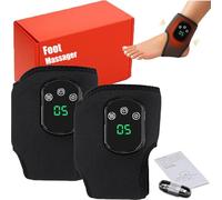 Foot Renew Triple Method Massager, Portable Wireless Electric Foot Massager for Neuropathy, Customizable Massage with 3 Vibration Modes & 5 Heat Levels for Circulation and Muscle Recovery (Black,2pcs)