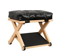 Foot Rest Under Desk - Slanted Small Wooden Double-layer Reduce Fatigue Leg Rest For Home | Wood With Leather And Sponge, Ergonomic Design For Study, Bedroom, Living Room