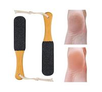Foot Scrubber, Callus Remover, Foot Buffer, Double Sided Wooden Rasp Tool, Smooths Dry Skin and Heels, Perfect for Spa Home Daily Routine, 8.86x1.69 Inches Natural Wood Color 2 Pieces for Men Women