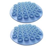 Foot Scrubber Mat - 11.81 Inches Silicone 2 Piece Bath Brush Set, Shower Cleaning Pad, Non Slip Foot Massager | Cleaner, Spa Massage Mat For Bathroom, Body Wash, Skin Care And Shower Use