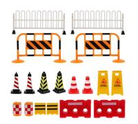 Foot Set de panneaux de signalisation en bois, 18 Pièces Set de Panneaux de signalisation, Jeu d'accessoires pour véhicules et chemins de Fer Signalisation Routière Accessoires de Route