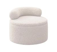 Foot Stool Ottoman, Plush Round Footrest with Storage, Soft Seating Accent with Backrest Support, Ideal for Sofa Areas, Home Comfort, Living Room Relaxation, Bedroom Corners, Entryway Use, Makeup