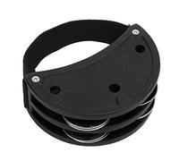 Foot Tambourine with Metal Bells | Percussion Instrument for Guitarists/Singers/Songwriters | Portable Foot Shaker for Live Music & Practice | Sturdy Plastic Shell (Noire)