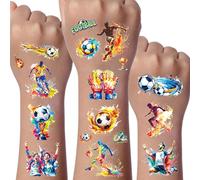 Foot Tatouage Paillette Enfant, 12 Feuilles Tatouage Football Enfant Garçons, Decoration Anniversaire Foot Tatouages, Invitation Anniversaire Tatouages Football, Etanche Tattoos Paillettes Enfants