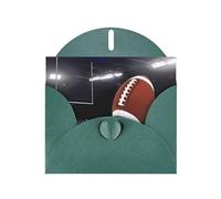 Football américain (1) Ensemble de cartes de vœux imprimées avec intérieur vierge - Cartes élégantes en papier nacré vert foncé et enveloppes assorties