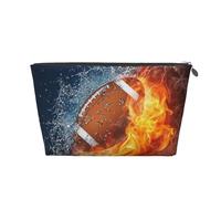 Football américain dans Le feu et l'eau, Trousse de Toilette Trousse de Maquillage Sac à cosmétiques Trousse de Toilette de Voyage Portable