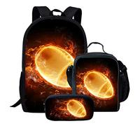 Football américain Imprimer Garçons Filles Sac À Dos Daypack Set 3 Pièces School Bookbag Lunchbox Crayon Sac par chaqlin
