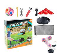 Football and Soccer Practice Equipment, Football Agility Trainer, Elastic Cord with Bag, Rebound Sports Ball for Tackling, Kicking Skills, Youth, High School Team Training, Pink, Blue