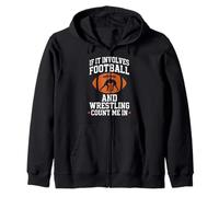 Football and Wrestling Count Me in Sports Athlète Tough Fun Sweat à Capuche