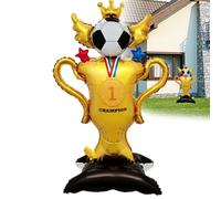 Football Balloon Pack, Sports Party Decor Kit, Lightweight Inflatable With Standing Design, High Gloss Foil Celebration Set, Event Style With Fun Appearance, Decoration Item For School Photo Booth