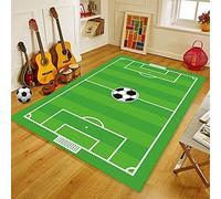 Football Basketball Tapis Chambre Ado Enfant Garcon Vert Bleu Motif, Grand Tapis Chambre Adolescent Moderne Tapis Salon Bain Lavable Anti Derapant Tapis D Eveil Poils Ras (Vert,50x80 cm)