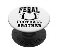 Football Brother Feral Football Big Little Bro Greatest Fan PopSockets PopGrip Adhésif