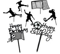 Football Cake Topper, Toppers de Cupcake D'anniversaire de Football, Joyeux Anniversaire Gâteau, Gâteau Topper, pour les fournitures de décoration de fête d'anniversaire à thème sportif (7 Pièces)