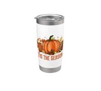 Football c'est la saison citrouille tout automne Thanksgiving Gobelet isotherme en acier inoxydable double paroi