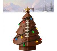 Football Christmas Tree Decor Decorations, Mini Football Ornaments for Small Tree, Lighted Footballs Ornament Fan Gift with Colorful Lights & Star for Home Desk Man Cave Holiday Decor(1PC)