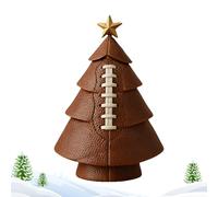 Football Christmas Tree Decorations - Sports Ornament | Resin Material with Fun Football Figurine and Star Topper, Festive Table Centerpiece for Holiday Display, Perfect for Boys Room Bedroom Kitchen