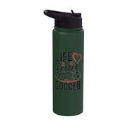 Football Collection Life is Better With Soccer Stainless Steel Insulated Water Bottle